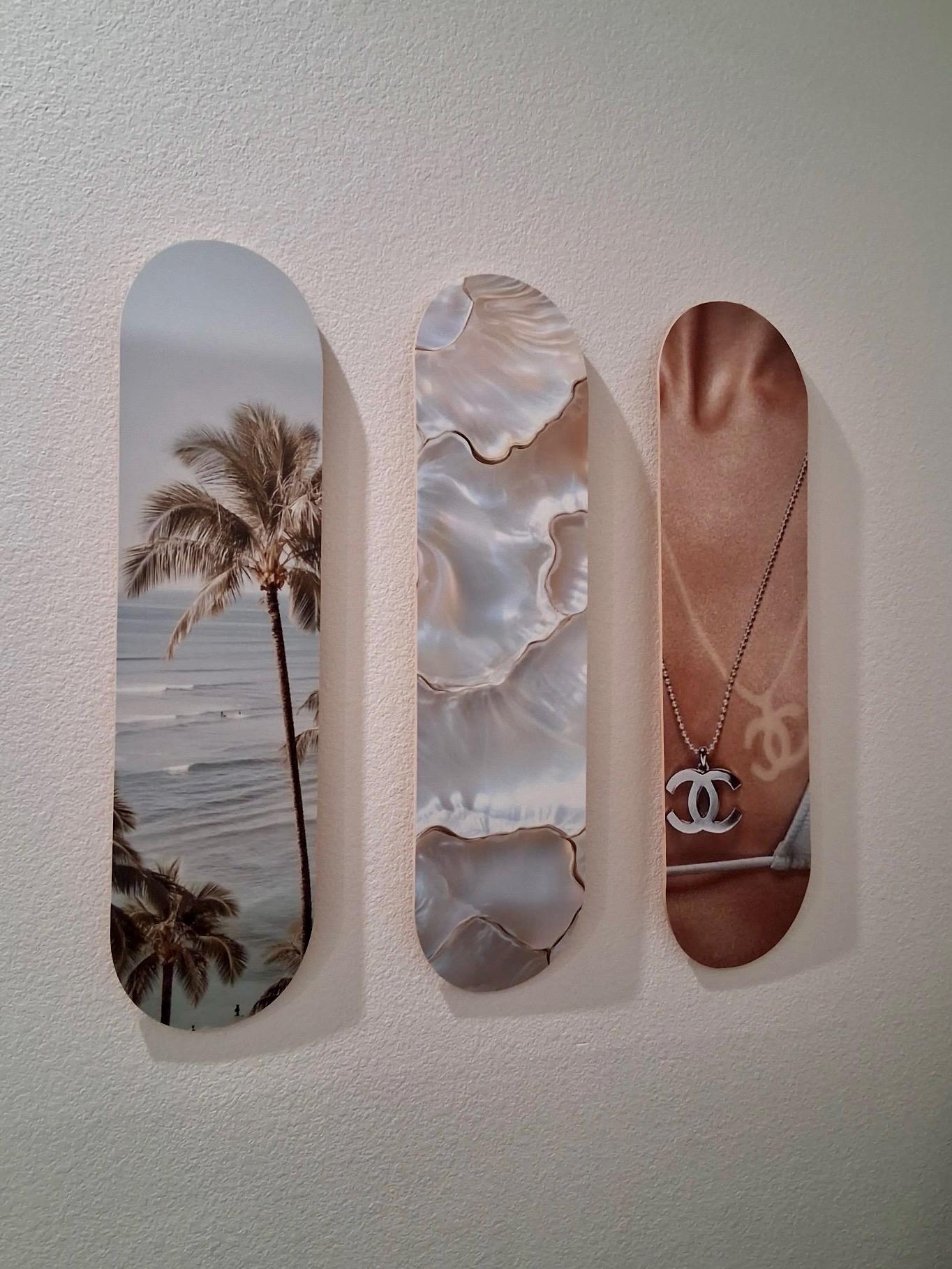 Skateboard Wall Art Set, 3-Piece Skateboard Deck Art, Aesthetic Room Decor, Modern Wall Art, Teen Bedroom Decor, Skater Gift