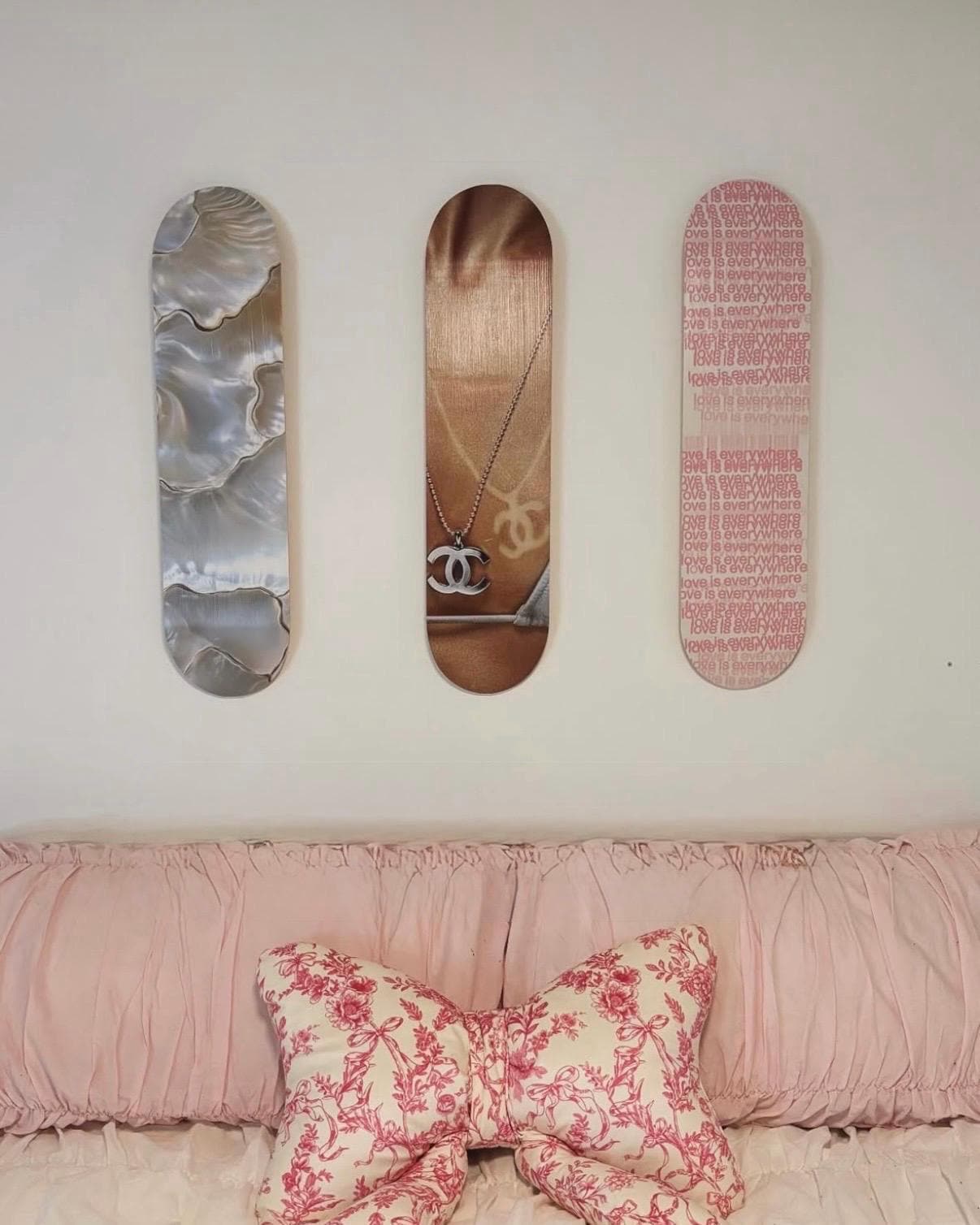 Skateboard Wall Art Set, 3-Piece Skateboard Deck Art, Aesthetic Room Decor, Modern Wall Art, Teen Bedroom Decor, Skater Gift