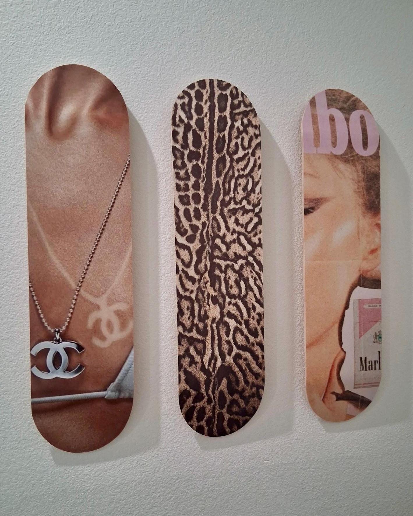 Skateboard Wall Art Set, 3-Piece Skateboard Deck Art, Aesthetic Room Decor, Modern Wall Art, Teen Bedroom Decor, Skater Gift