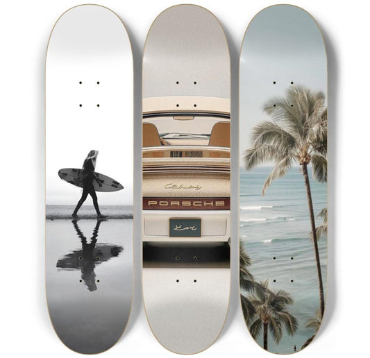 Golden Coast Skateboard Deck Wall Art Set