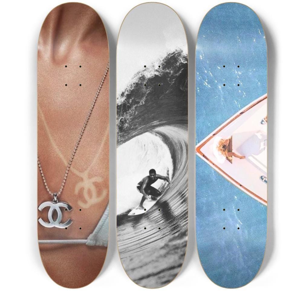 Skateboard Wall Art Set, 3-Piece Skateboard Deck Art, Aesthetic Room Decor, Modern Wall Art, Teen Bedroom Decor, Skater Gift