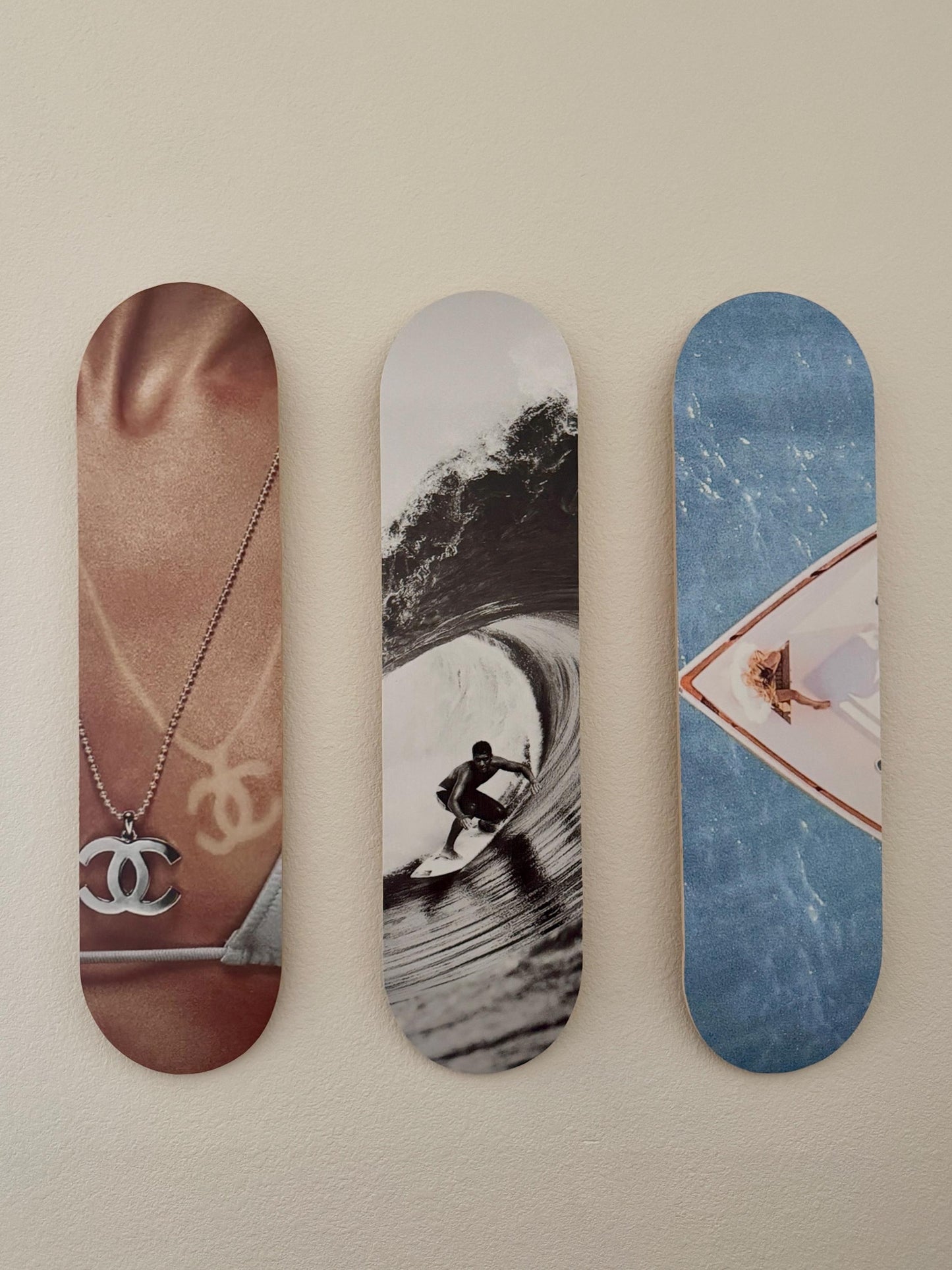 Skateboard Wall Art Set, 3-Piece Skateboard Deck Art, Aesthetic Room Decor, Modern Wall Art, Teen Bedroom Decor, Skater Gift