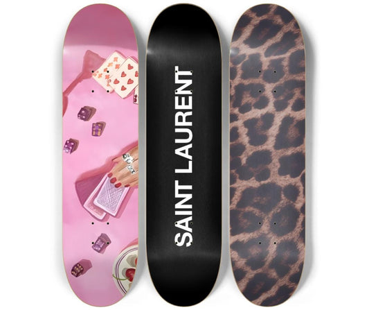 Playing Games - Pink Skateboard Deck Wall Art Set