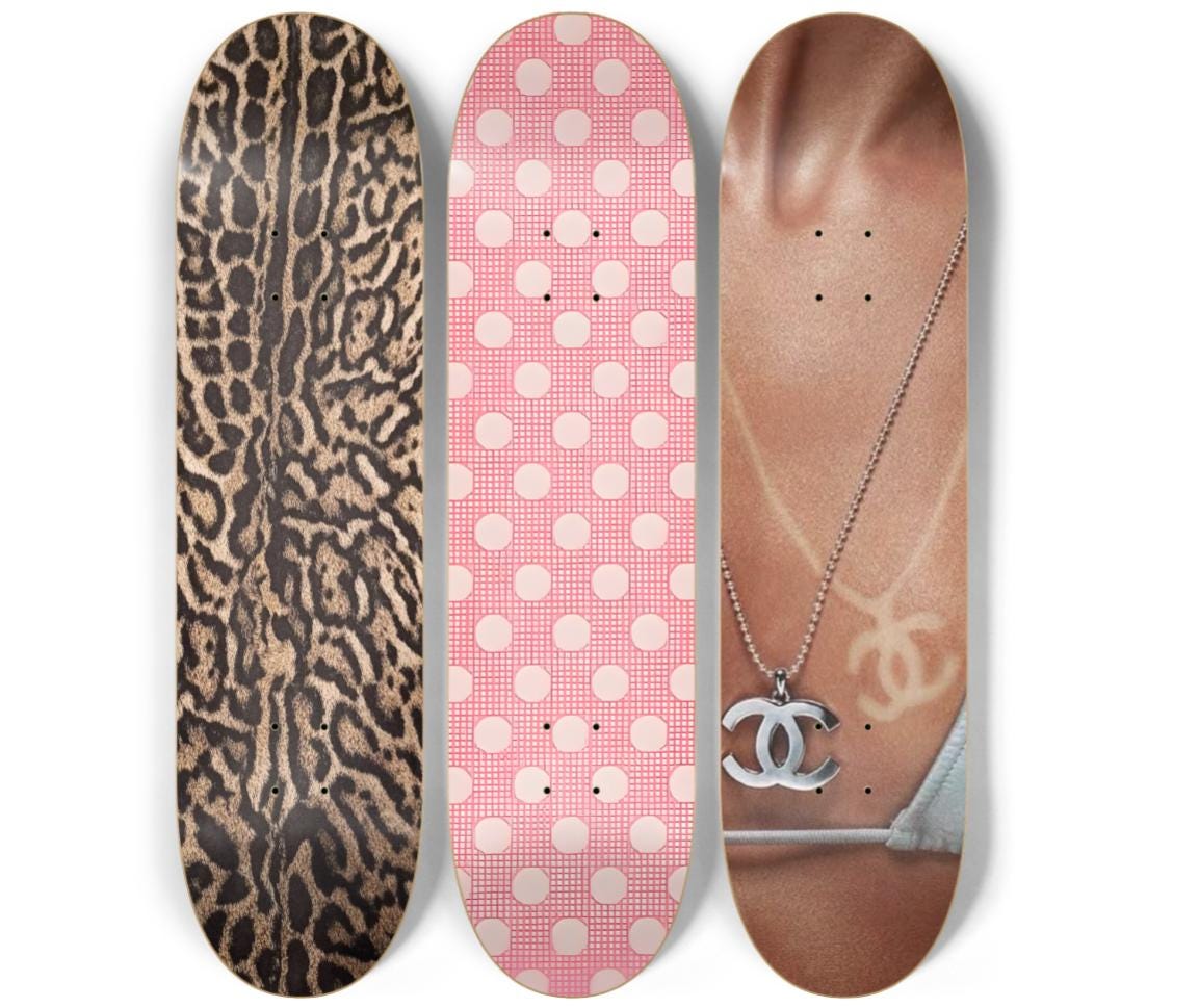Skateboard Wall Art Set, 3-Piece Skateboard Deck Art, Aesthetic Room Decor, Modern Wall Art, Teen Bedroom Decor, Skater Gift