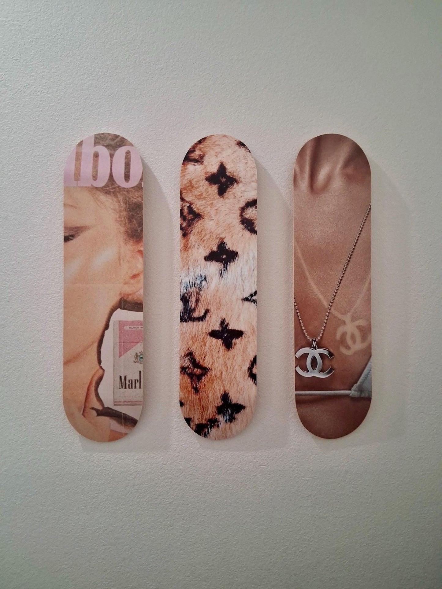 Skateboard Wall Art Set, 3-Piece Skateboard Deck Art, Aesthetic Room Decor, Modern Wall Art, Teen Bedroom Decor, Skater Gift
