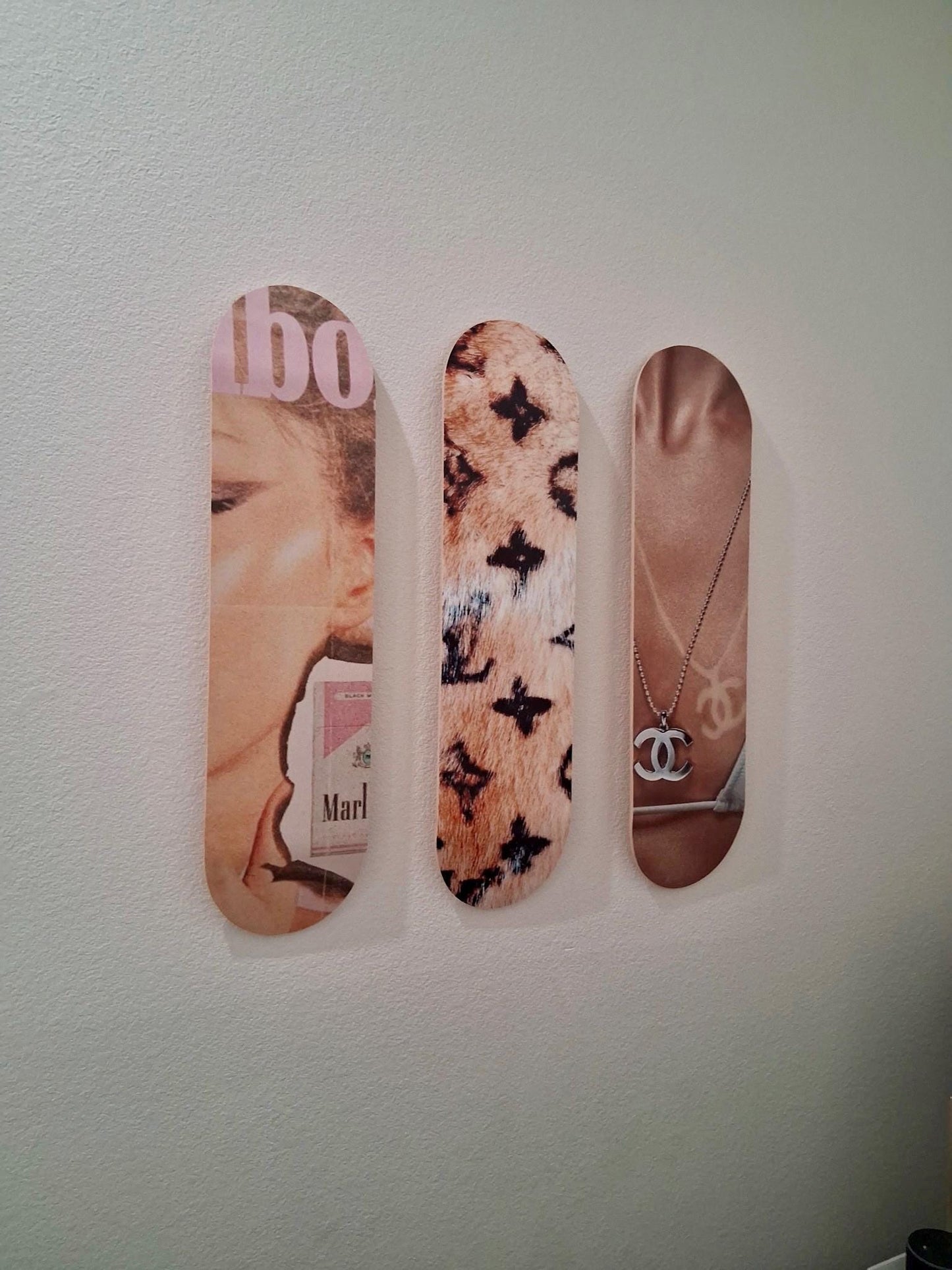 Skateboard Wall Art Set, 3-Piece Skateboard Deck Art, Aesthetic Room Decor, Modern Wall Art, Teen Bedroom Decor, Skater Gift