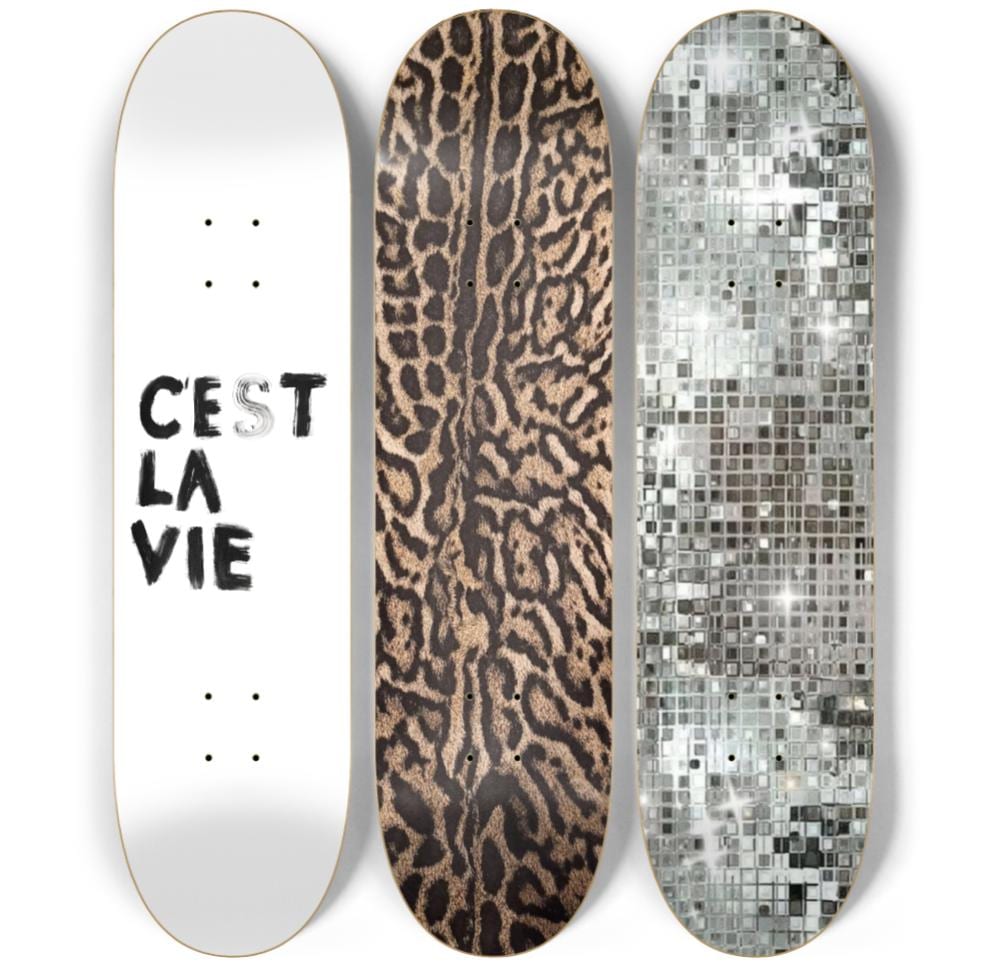 Skateboard Wall Art Set, 3-Piece Skateboard Deck Art, Aesthetic Room Decor, Modern Wall Art, Teen Bedroom Decor, Skater Gift