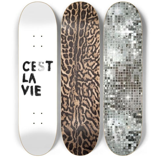 C'est La Vie Skateboard Deck Wall Art Set