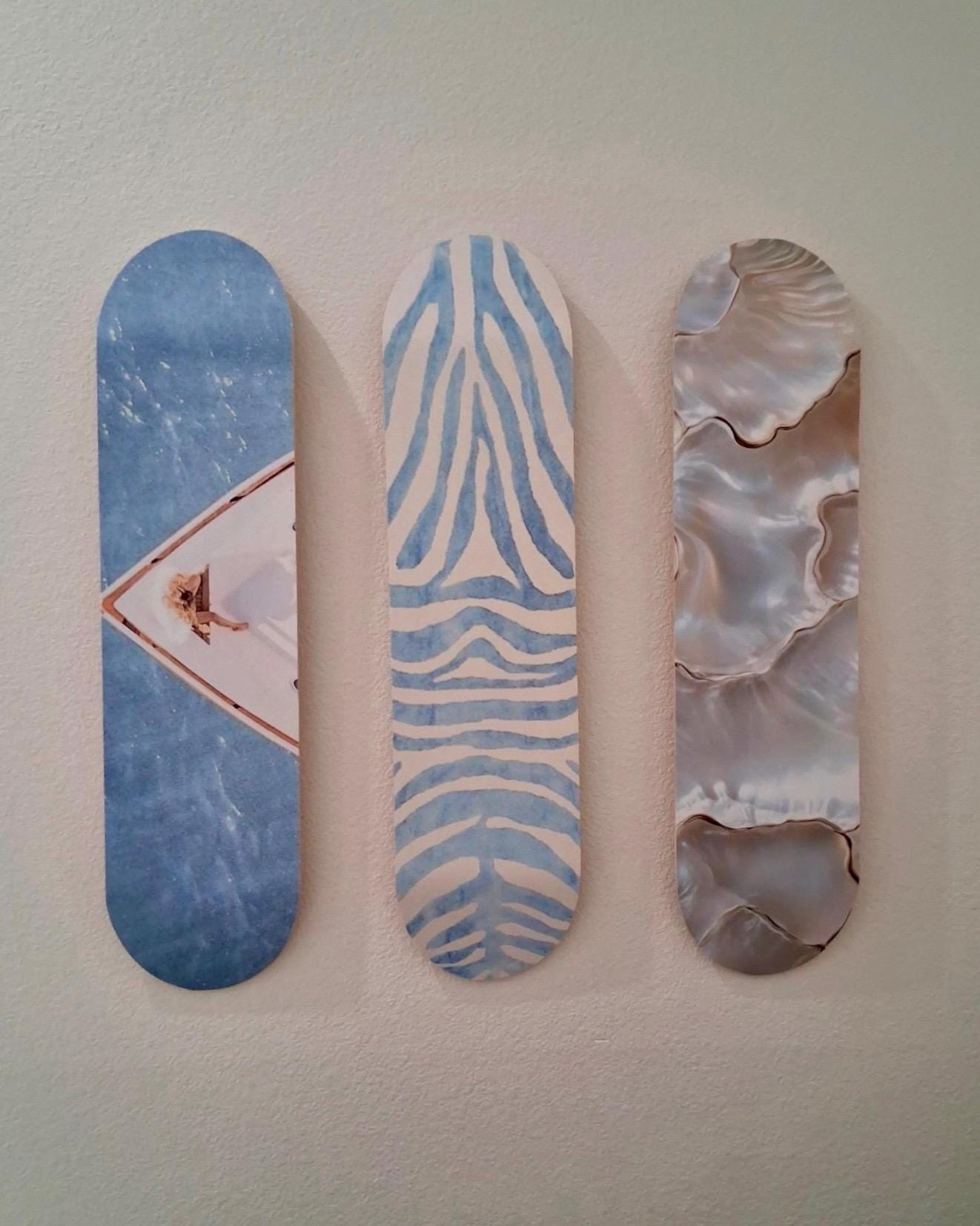 Skateboard Wall Art Set, 3-Piece Skateboard Deck Art, Aesthetic Room Decor, Modern Wall Art, Teen Bedroom Decor, Skater Gift
