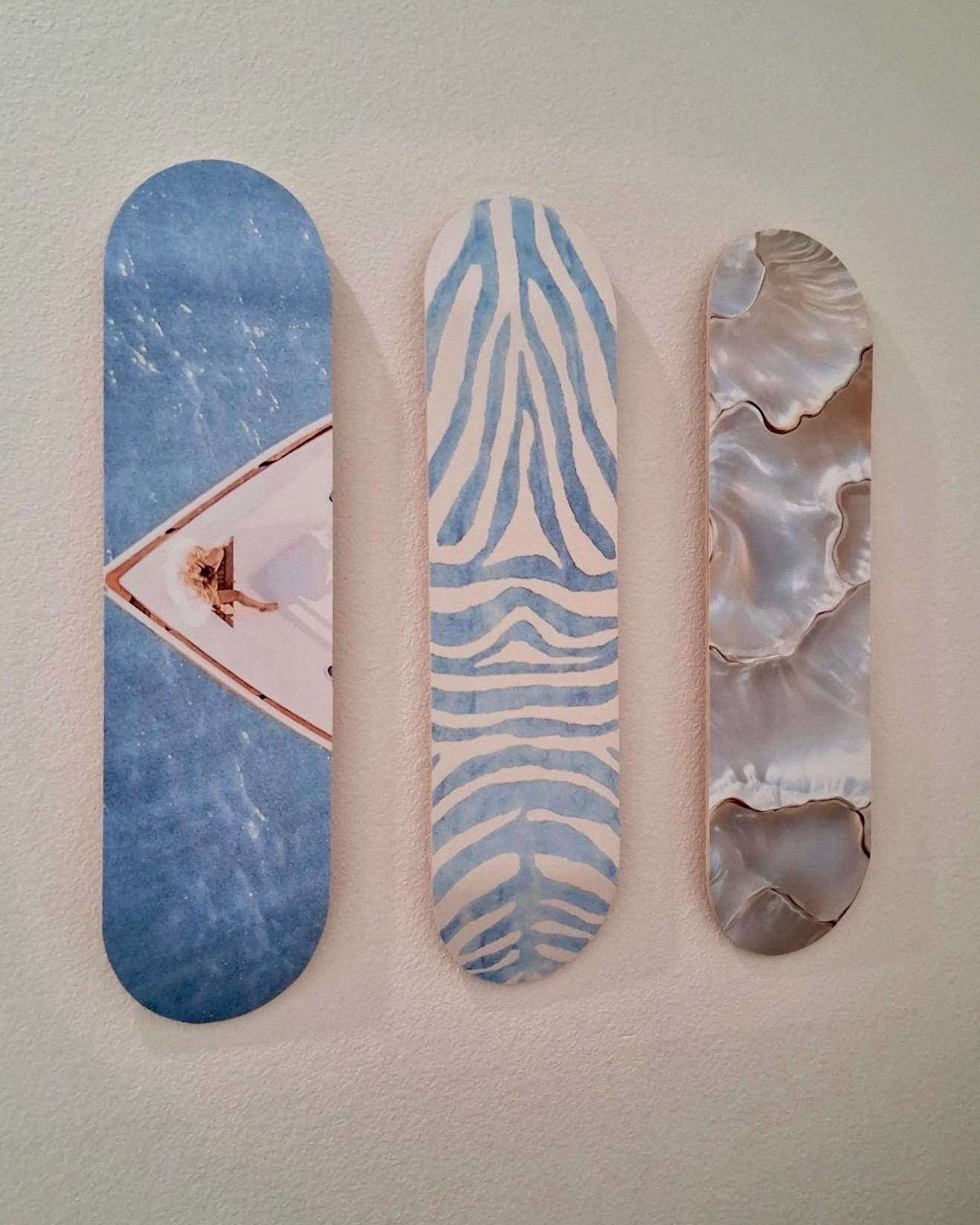 Skateboard Wall Art Set, 3-Piece Skateboard Deck Art, Aesthetic Room Decor, Modern Wall Art, Teen Bedroom Decor, Skater Gift