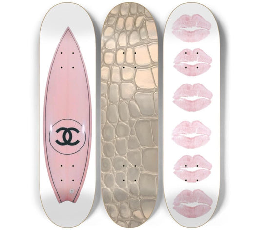 Skateboard Wall Art Set, 3-Piece Skateboard Deck Art, Aesthetic Room Decor, Modern Wall Art, Teen Bedroom Decor, Dorm Room, Apartment Decor