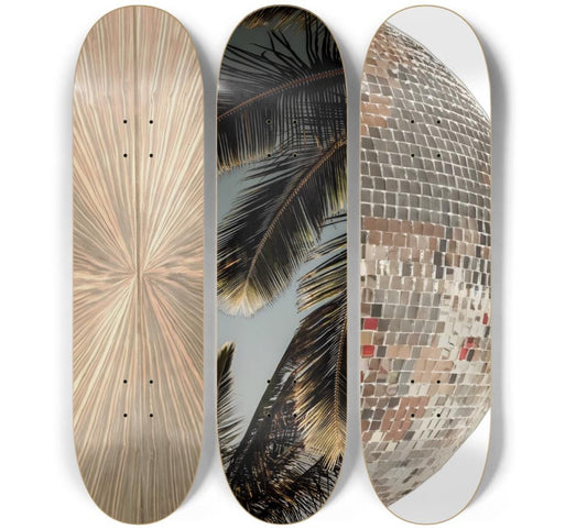 Disco Palms Skateboard Deck Wall Art Set