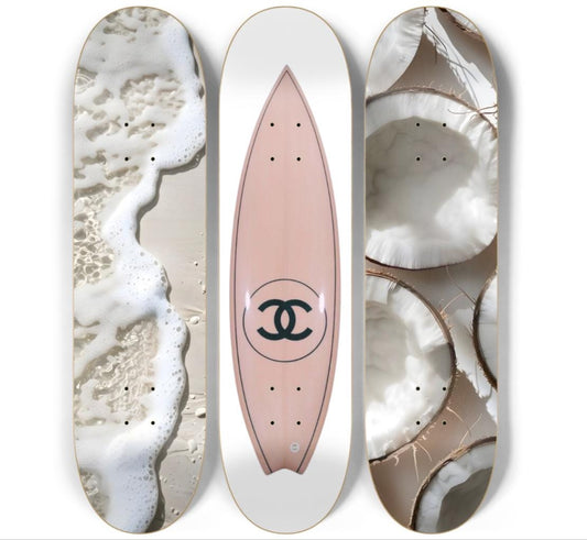 Coconut Surf Skateboard Deck Wall Art Set