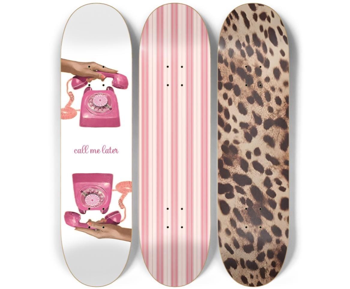 Skateboard Wall Art Set, 3-Piece Skateboard Deck Art, Coastal Room Decor, Modern Wall Art, Teen Bedroom Decor, Dorm Room, Apartment Decor