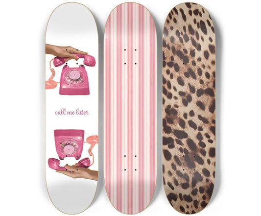 Skateboard Wall Art Set, 3-Piece Skateboard Deck Art, Coastal Room Decor, Modern Wall Art, Teen Bedroom Decor, Dorm Room, Apartment Decor