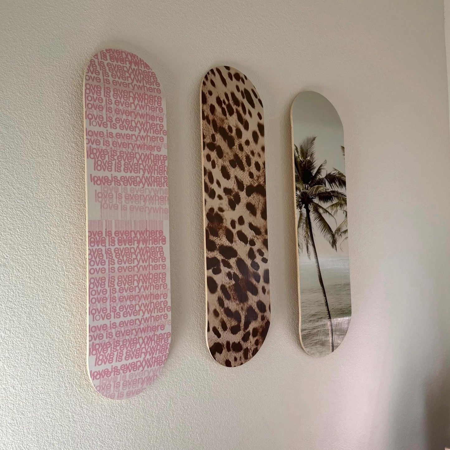 Skateboard Wall Art Set, 3-Piece Skateboard Deck Art, Aesthetic Room Decor, Modern Wall Art, Teen Bedroom Decor, Skater Gift