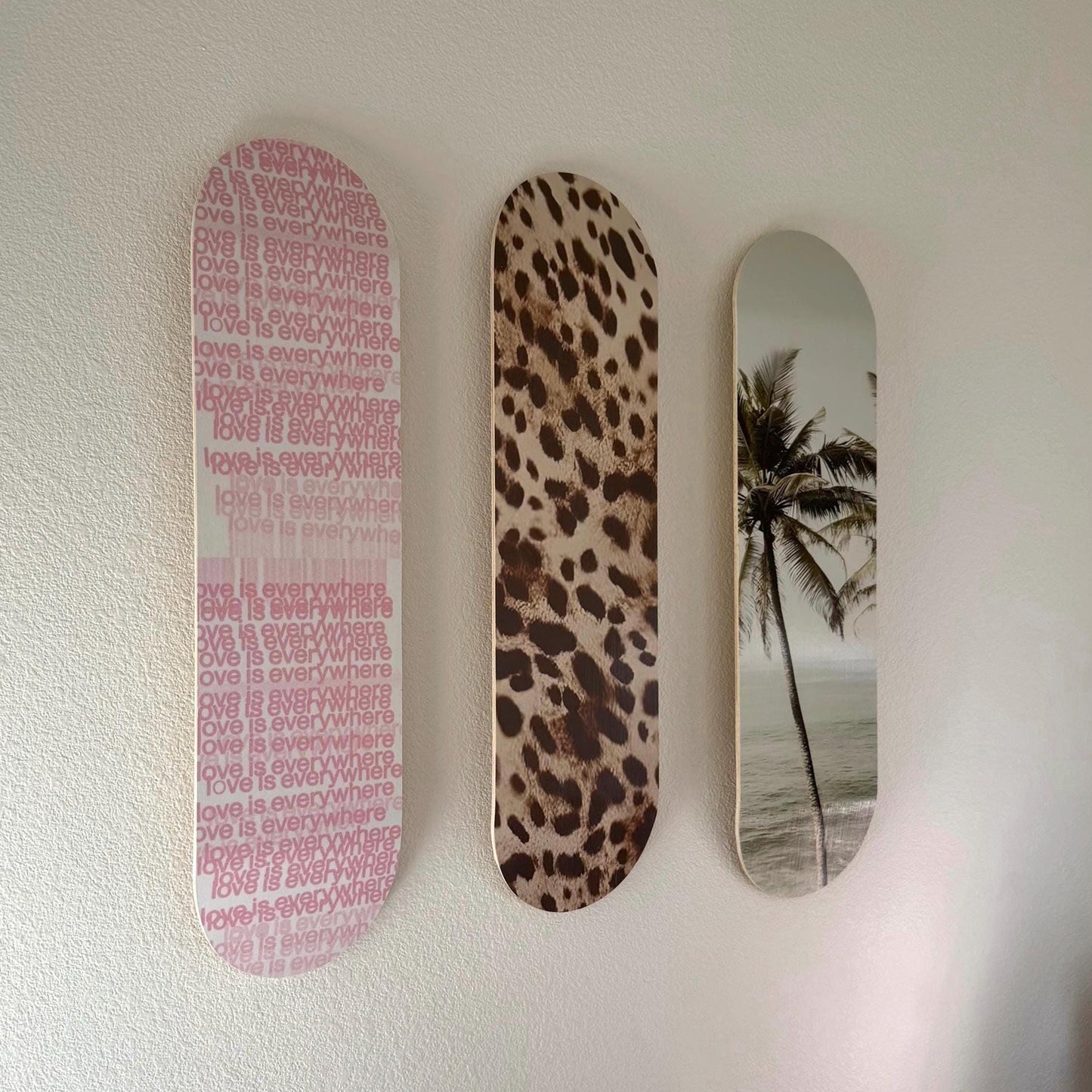 Skateboard Wall Art Set, 3-Piece Skateboard Deck Art, Aesthetic Room Decor, Modern Wall Art, Teen Bedroom Decor, Skater Gift