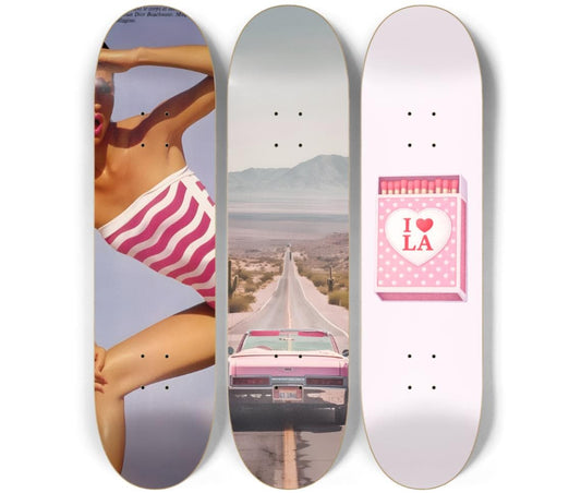 Skateboard Wall Art Set, 3-Piece Skateboard Deck Art, Coastal Room Decor, Modern Wall Art, Teen Bedroom Decor, Dorm Room, Apartment Decor