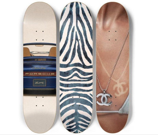 Navy Motion Skateboard Deck Wall Art Set