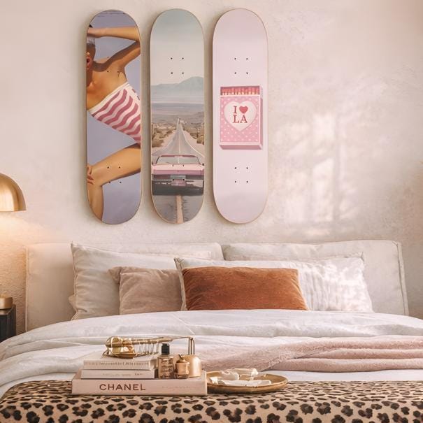 Skateboard Wall Art Set, 3-Piece Skateboard Deck Art, Coastal Room Decor, Modern Wall Art, Teen Bedroom Decor, Dorm Room, Apartment Decor