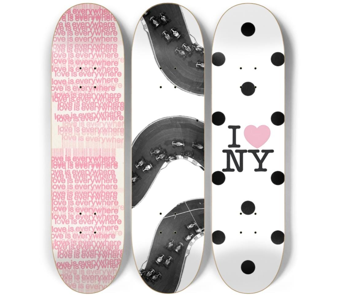 Skateboard Wall Art Set, 3-Piece Skateboard Deck Art, Coastal Room Decor, Modern Wall Art, Teen Bedroom Decor, Dorm Room, Apartment Decor