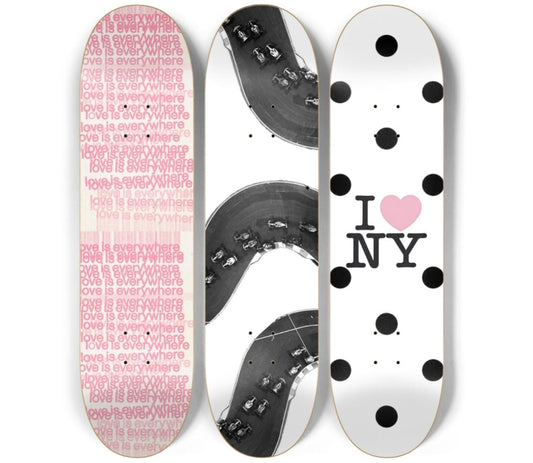 Pink Motion Skateboard Deck Wall Art Set