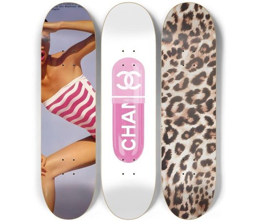 Skateboard Wall Art Set, 3-Piece Skateboard Deck Art, Aesthetic Room Decor, Modern Wall Art, Teen Bedroom Decor, Skater Gift