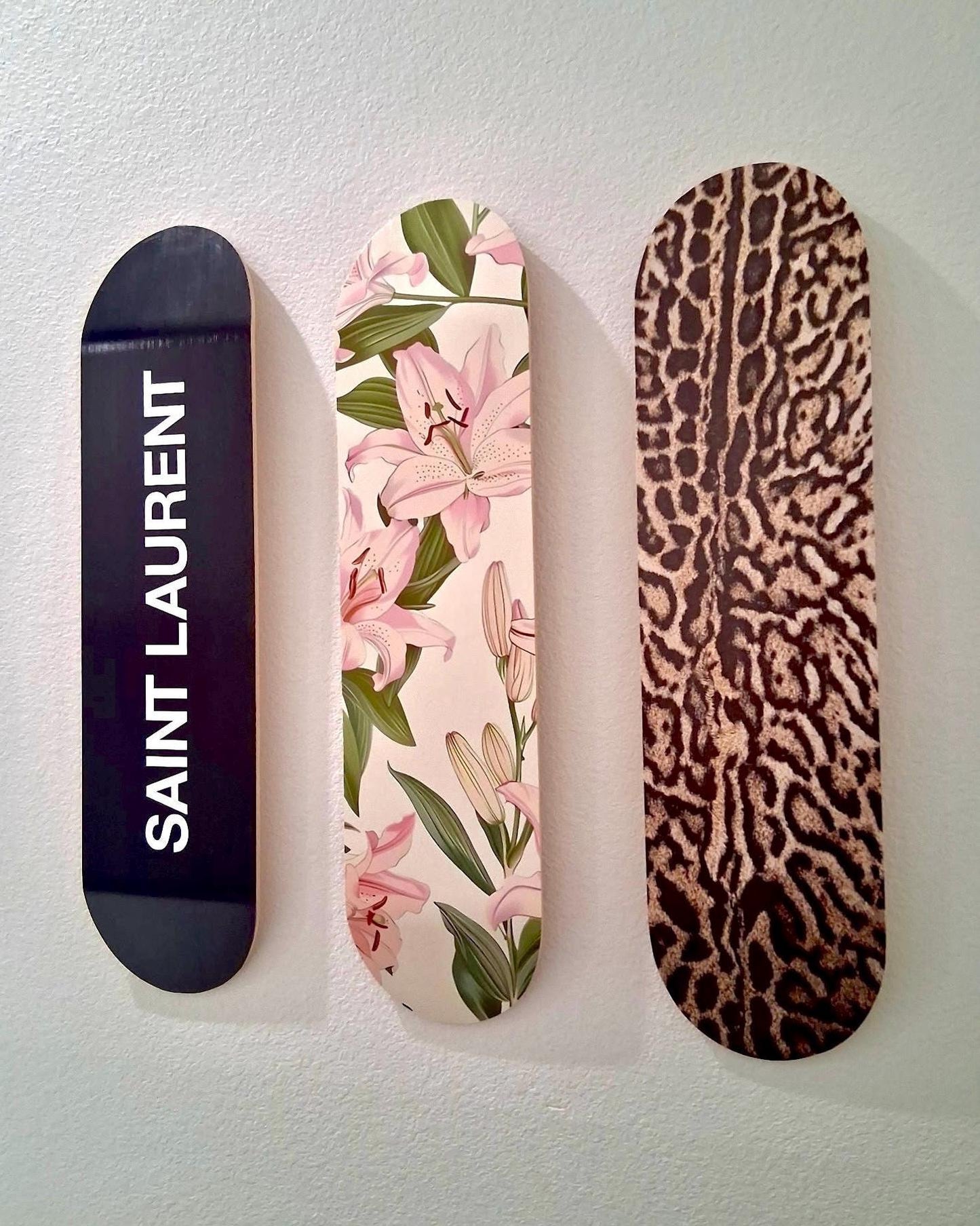 Skateboard Wall Art Set, 3-Piece Skateboard Deck Art, Aesthetic Room Decor, Modern Wall Art, Teen Bedroom Decor, Skater Gift
