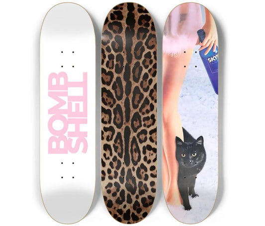 Skateboard Wall Art Set, 3-Piece Skateboard Deck Art, Aesthetic Room Decor, Modern Wall Art, Teen Bedroom Decor, Skater Gift