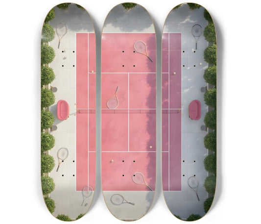 Morning Tennis Skateboard Deck Wall Art Set