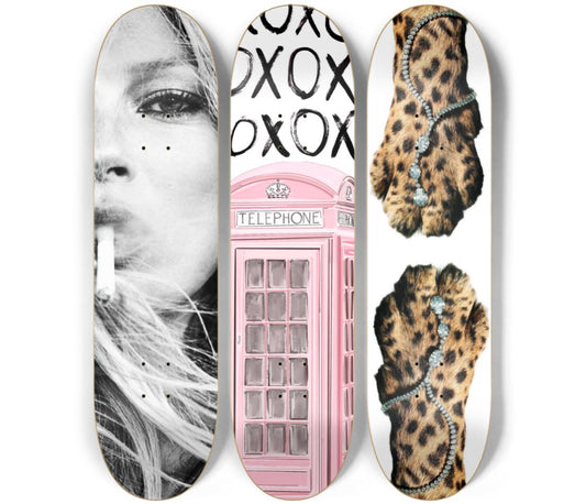 London Animal Skateboard Deck Wall Art Set