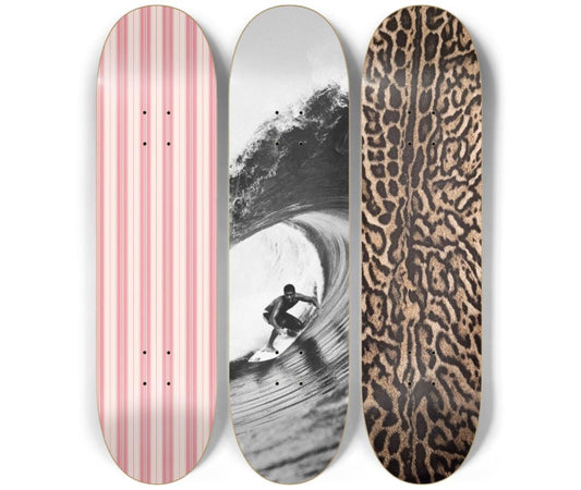 Skateboard Wall Art Set, 3-Piece Skateboard Deck Art, Aesthetic Room Decor, Modern Wall Art, Teen Bedroom Decor, Skater Gift