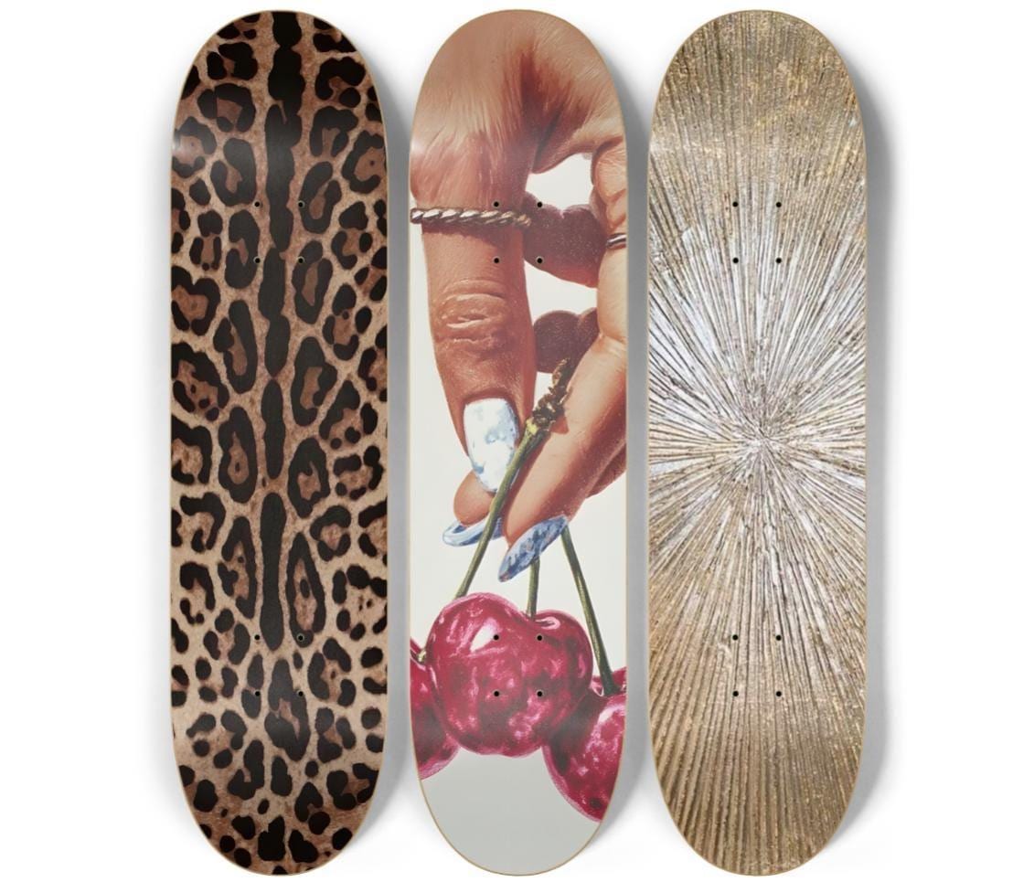 Skateboard Wall Art Set, 3-Piece Skateboard Deck Art, Aesthetic Room Decor, Modern Wall Art, Teen Bedroom Decor, Apartment Decor