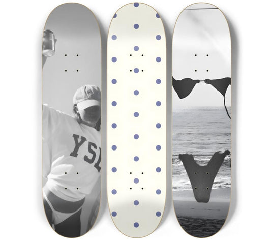 Skateboard Wall Art Set, 3-Piece Skateboard Deck Art, Aesthetic Room Decor, Modern Wall Art, Teen Bedroom Decor, Apartment Decor