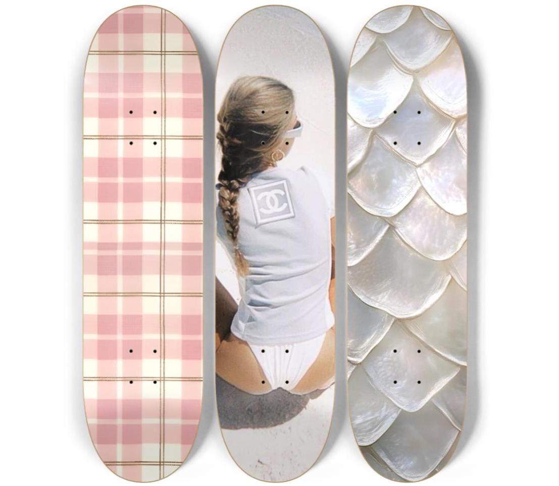 Skateboard Wall Art Set, 3-Piece Skateboard Deck Art, Aesthetic Room Decor, Modern Wall Art, Teen Bedroom Decor, Dorm Room, Apartment Decor