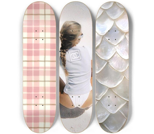 Skateboard Wall Art Set, 3-Piece Skateboard Deck Art, Aesthetic Room Decor, Modern Wall Art, Teen Bedroom Decor, Dorm Room, Apartment Decor