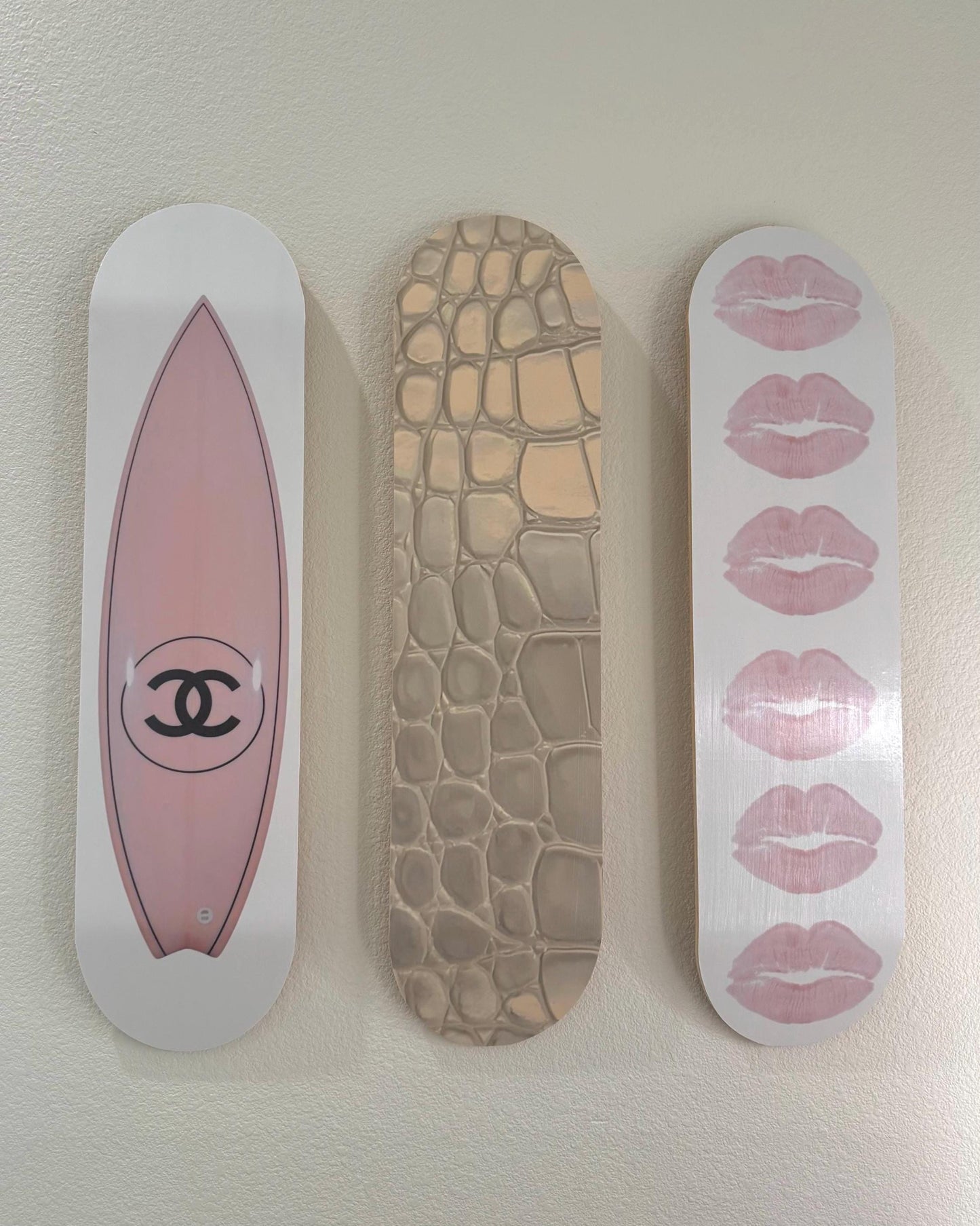 Skateboard Wall Art Set, 3-Piece Skateboard Deck Art, Aesthetic Room Decor, Modern Wall Art, Teen Bedroom Decor, Dorm Room, Apartment Decor
