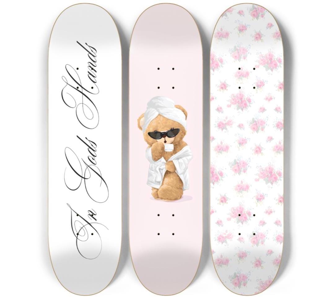 Skateboard Wall Art Set, 3-Piece Skateboard Deck Art, Aesthetic Room Decor, Modern Wall Art, Teen Bedroom Decor, Dorm Room, Apartment Decor