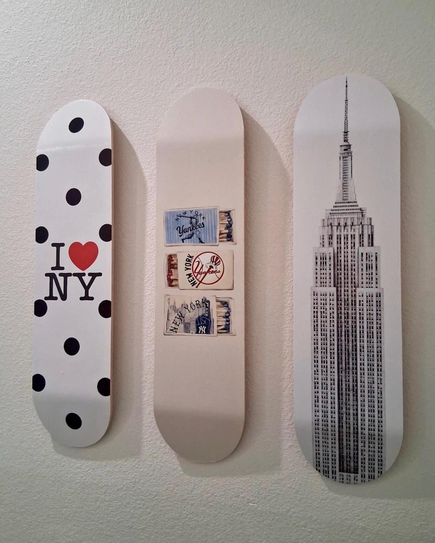 Skateboard Wall Art Set, 3-Piece Skateboard Deck Art, Aesthetic Room Decor, Modern Wall Art, Teen Bedroom Decor, Skater Gift