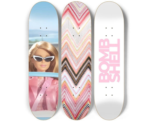 Skateboard Wall Art Set, 3-Piece Skateboard Deck Art, Aesthetic Room Decor, Modern Wall Art, Teen Bedroom Decor, Dorm Room, Apartment Decor