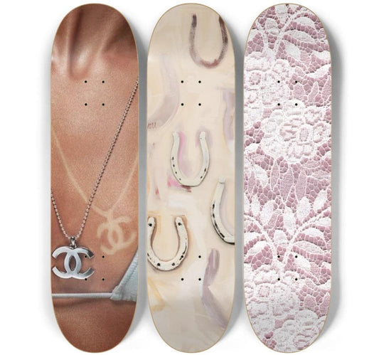 Skateboard Wall Art Set, 3-Piece Skateboard Deck Art, Aesthetic Room Decor, Modern Wall Art, Teen Bedroom Decor, Dorm Room, Apartment Decor