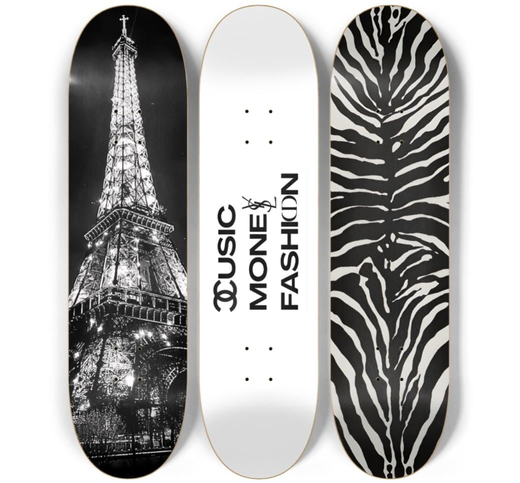 Skateboard Wall Art Set, 3-Piece Skateboard Deck Art, Aesthetic Room Decor, Modern Wall Art, Teen Bedroom Decor, Dorm Room, Apartment Decor