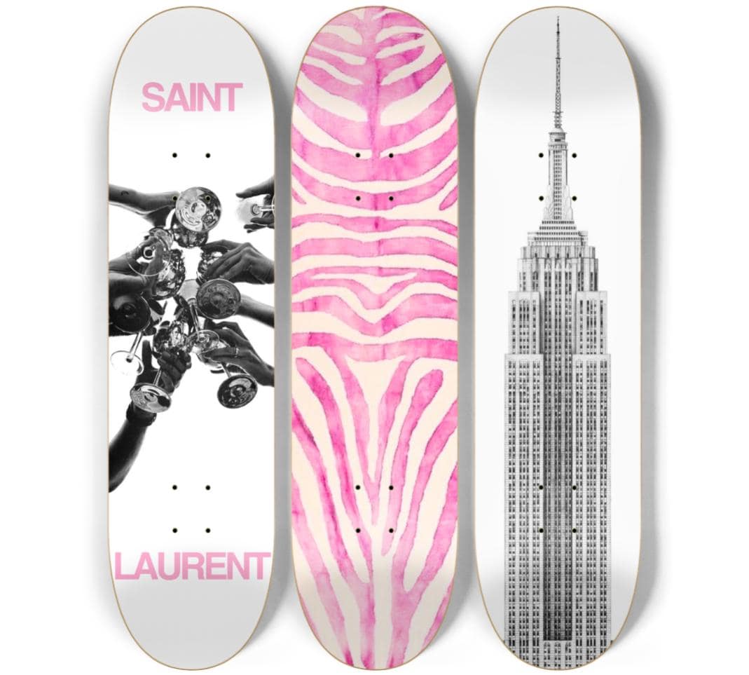 Skateboard Wall Art Set, 3-Piece Skateboard Deck Art, Aesthetic Room Decor, Modern Wall Art, Teen Bedroom Decor, Dorm Room, Apartment Decor
