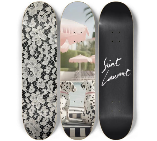 Poolside Pup Skateboard Deck Wall Art Set