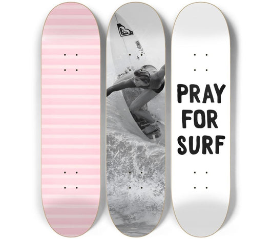Pray for Surf Skateboard Deck Wall Art Set