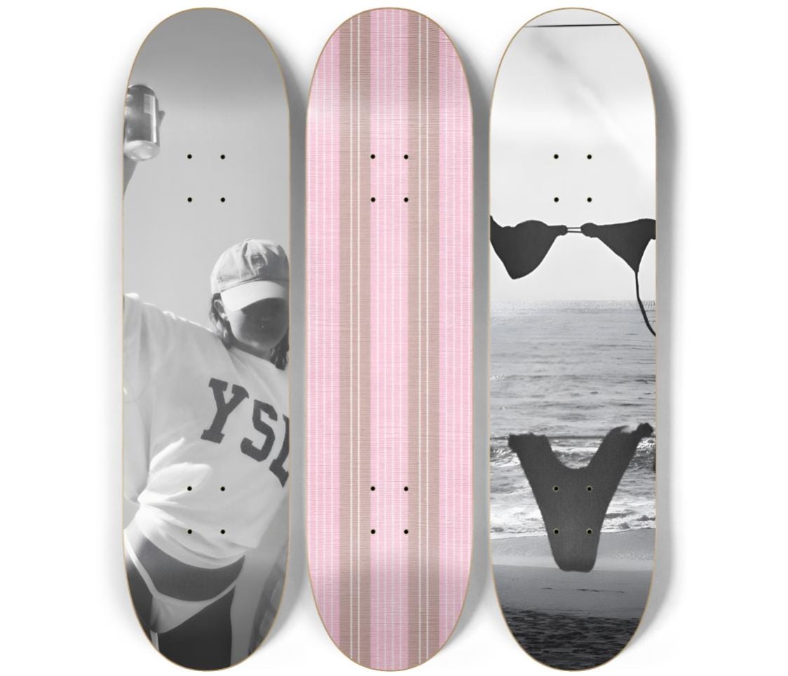 Skateboard Wall Art Set, 3-Piece Skateboard Deck Art, Aesthetic Room Decor, Modern Wall Art, Teen Bedroom Decor, Apartment Decor