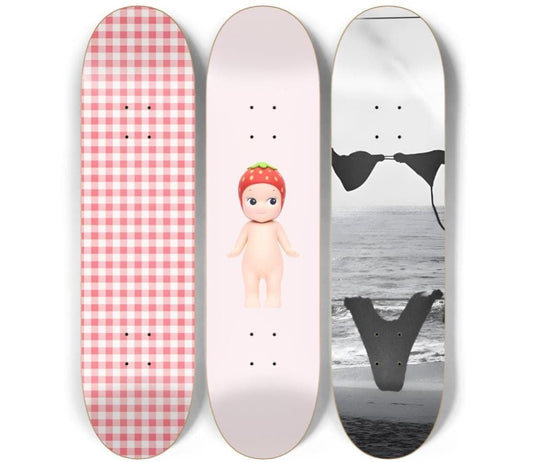 Strawberry Love Skateboard Deck Wall Art Set