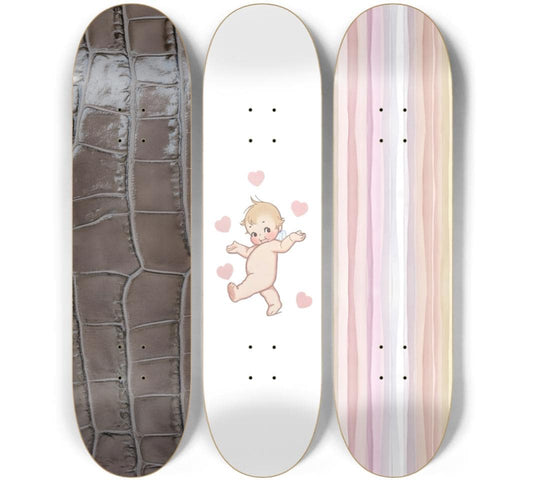 Soft Stripes Skateboard Deck Wall Art Set
