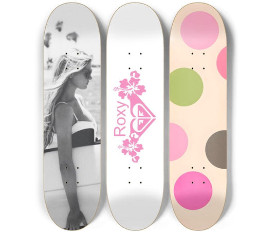Skateboard Wall Art Set, 3-Piece Skateboard Deck Art, Aesthetic Room Decor, Modern Wall Art, Teen Bedroom Decor, Skater Gift