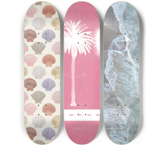Seashell Searching Skateboard Deck Wall Art Set